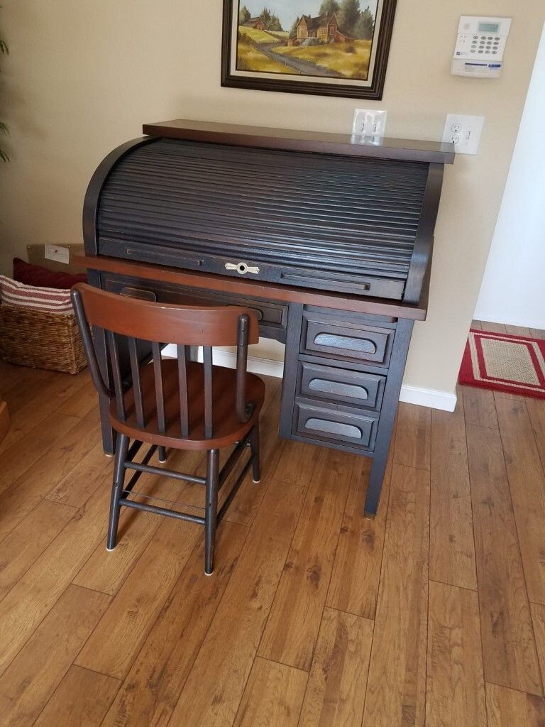 Finished desk in a home office