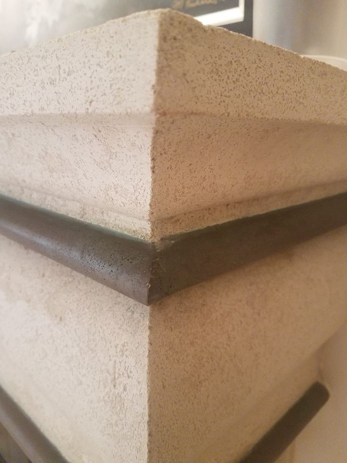 Painted surface matched to real stone color and texture