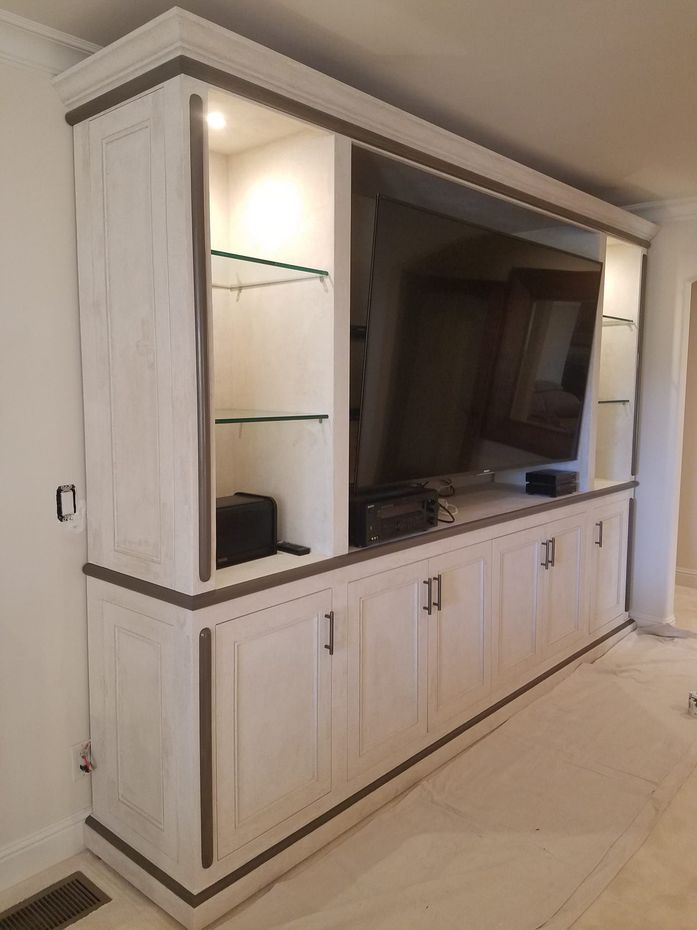 Wood cabinet detail
