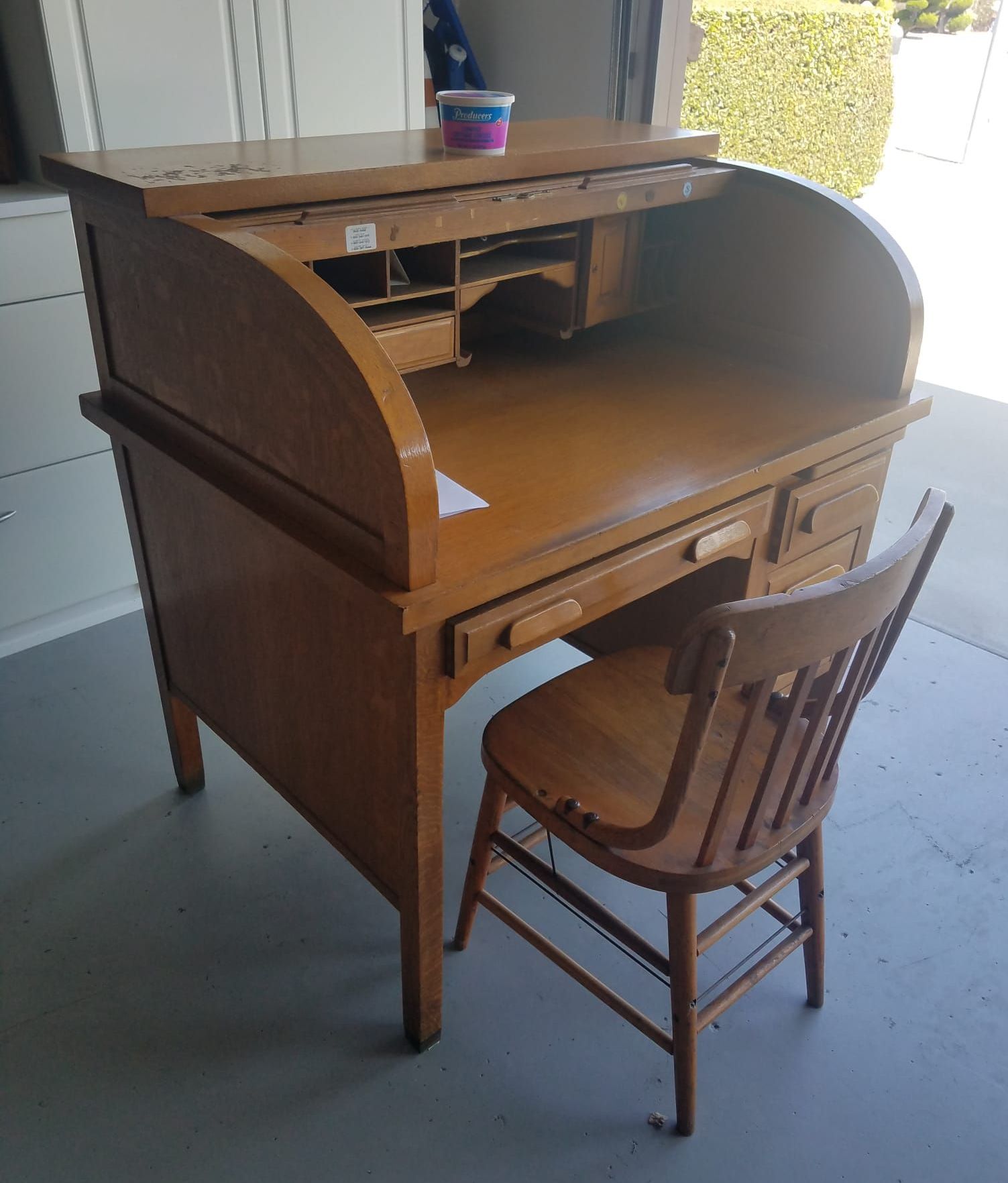 Wood cabinet after staining